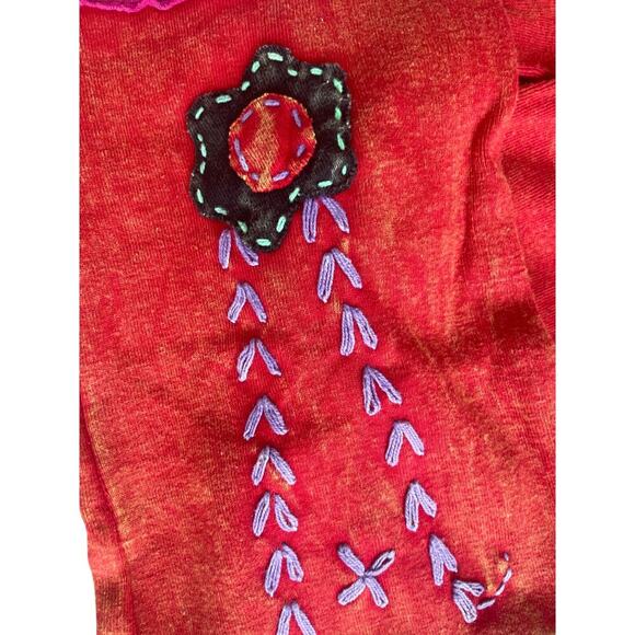 Y2K 90’s Groovy Hippie Pants Embroidered Patchwork Gypsy Colorful Sz S Flare - Picture 11 of 14